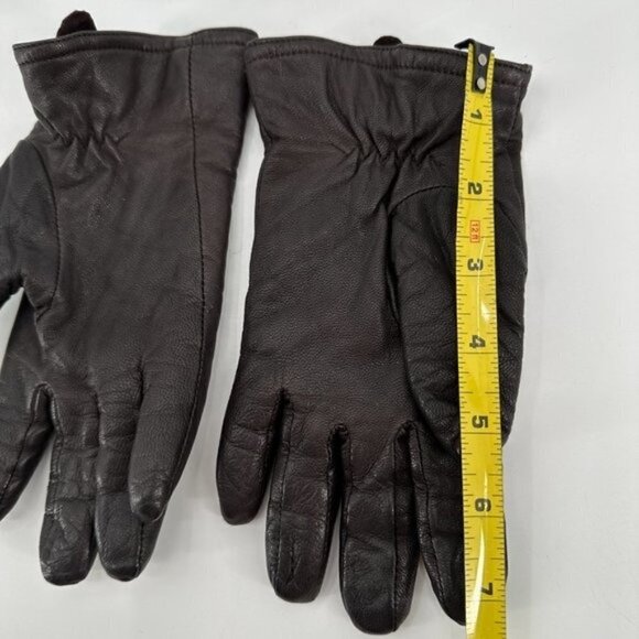 Thinsulate Gloves Chocolate Brown Leather Lined Insulated Winter Large Gloves - Picture 7 of 8